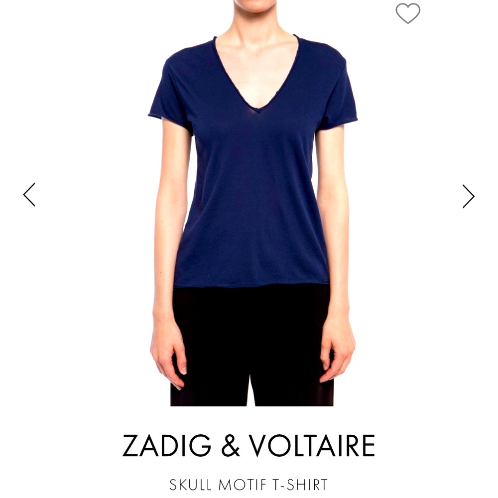 NWT Zadig & Voltaire Navy Skull Face T-Shirt